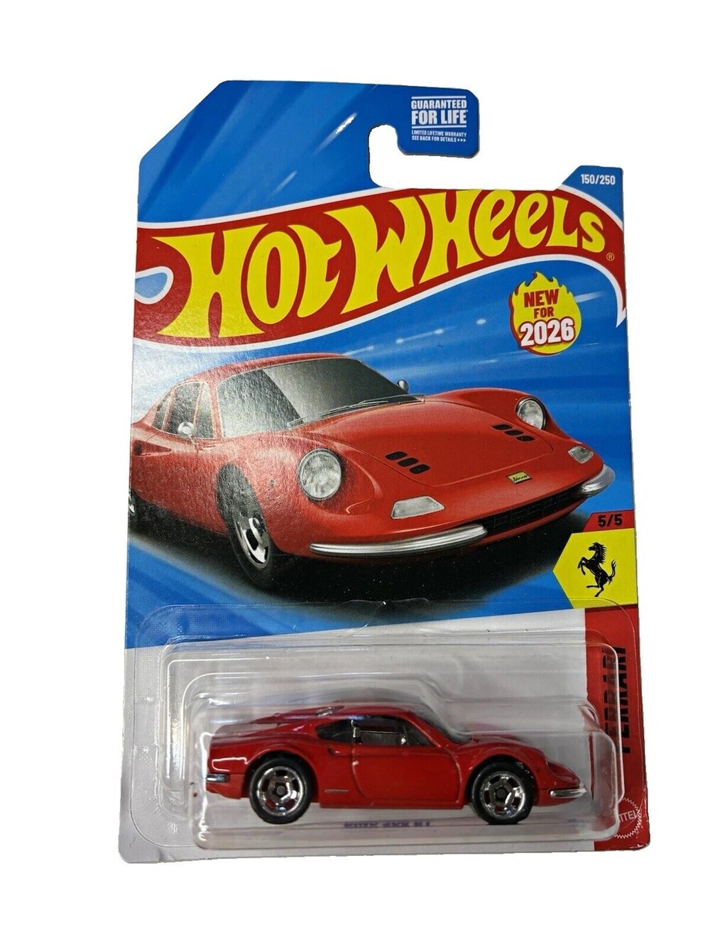 Hot Wheels Ferrari Dino 206 GT Red 1:64 Diecast Car Unopened Box 1967 2026